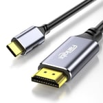 Câble USB C vers HDMI 4K @ 60 Hz, 6,6 ft USB type C vers HDMI Cord Thunderbolt 3, compatible avec MacBook Pro/Air, iPad Pro 2020/2021, iPad Air 4, iMac, Surface Pro, Dell XPS, Mac Mini et plus