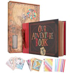 Our Adventure Book Album Photo Scrapbooking 11.9 X 7.6 Inch,3d Retro Embossed Letter Hard Cover Movie Up,DIY Livre Photo Convient Pour Les Anniversaires,Les Mariages Et La Saint-Valentin