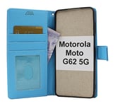 New Standcase Wallet Motorola Moto G62 5G (Ljusblå)