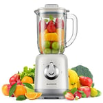 SHARDOR Blender with 700W,Powerful Blender Smoothie Maker with 6 Sharp Stainless Steel Blades,Glass Jug,2 Speed and Pulse Ice Crushing For Milkshake, Juice,Baby Food and Vegetable Drinks,1L Capacity