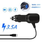 Power Cord Car Cigarette Lighter Dual USB Dash Cam Charger  DVR Camera