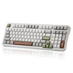 YUNZII B98 Clavier Mécanique sans Fil, Hot Swappable Clavier Custom Clavier Numérique,Pre-lubed Linear Switches, Gasket Mounted RGB Gaming Clavier (Beige, Cocoa Cream v2 Linear)