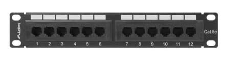 LANBERG PATCH PANEL 12PORT 1U 10"CAT.5E NEGRO