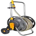 HOZELOCK - Cart Reel Plus 30m (ø 12.5mm) Assembled : Max Capacity 60m, 1-piece Rewind Handle, Sturdy Frame for General Use, Supplied Assembled with 30m Hose, 1 Nozzle and Fittings Included [2434R0000]