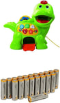 VTech Baby 157703 Feed Me Dino Toy - Green with Amazon Basics Batteries