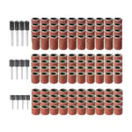 132 Pièces Tambour de Ponçage Kit avec Boîte Gratuite, Comprenant 120 Pièces Bandes de Ponçage et 12 Pièces Tambour Mandrin pour Dremel Outils Rotatifs