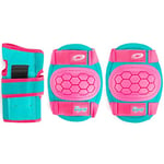 Osprey Kids' Skate Bmx Pads - Knee, Elbow and Wrist Protective Set - 6 Piece Scooter Streetsport Pad Set - Flower - Large