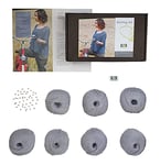 DesignEtte Jumper Beginner Butte Montmartre Chunky Knitting Wool Kit Adults Merino Yarn Balls and Pattern Set in a Box 50g≈240m/4ply Grey, L-XL