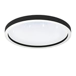 Eglo connect.z Plafonnier LED connectée Montemorelos-Z, lampe de plafond effet cristal contrôlable par application et commande vocale Alexa, blanc chaud - froid, RVB, spot dimmable en noir, Ø 57 cm