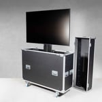 Flightcase Casetec avec élévateur électrique (support d'écran inclus) pour écran Display de 70"-75" | Capacité de charge : 100 kg