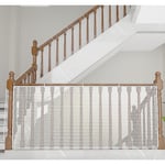 Sollbry Filet de Sécurité pour Enfants, Bébé Filet de Protection pour Balcon et Escalier, 300Lx90H CM Robuste Réglable Clôture D'escalier Barriere de