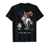 Don Quixote Funny Knight vs Fan Humor Design T-Shirt