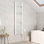 EMKE Sèche-Serviette électrique, 1400 x 400 mm Blanc 479W, Radiateur sèche-Serviettes électrique Salle de Bain avec température réglable élément Chauffant