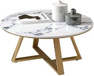 FTFTO Home Accessories Table Furniture 80cm Round Small Coffee Tables for Living Room Modern Design Scandinavian Side Tables for Small Spaces End Tables Natural Marble Table Top High Gloss