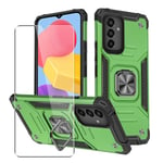 Case for Samsung Galaxy M13 Strong Rugged Hybrid Phone Cover Magnetic Green