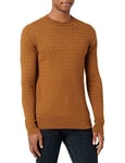 TOM TAILOR Men's Cable knit Jumper 1032290, 30313 - Equestrian Brown Melange, 3XL