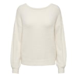 Pull FEMME Only avec manches longues et col rond écru pilou pilou