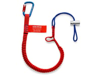 Knipex 00 50 12 T Bk, Bungee Lanyard, 6 Kg, Blå, Röd, Rostfritt Stål, Gjuten Aluminium, Tyg, Karbinhake, 95 Mm