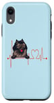 Coque pour iPhone XR EKG de battements de cœur pour chiens Wolf Spitz Funny Dogs My Cardio