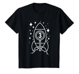 Youth Kids 3 Space Rocket Ship 3rd Birthday Three Year Old T-Shirt T-Shirt