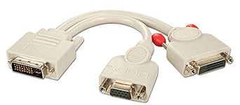 LINDY 41048 DVI-I Male to DVI-D Female + VGA Female Splitter Cable