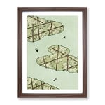 Birds In The Sky By Watanabe Seitei Asian Japanese Framed Wall Art Print, Ready to Hang Picture for Living Room Bedroom Home Office Décor, Walnut A4 (34 x 25 cm)