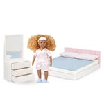 Lori LO37121Z Mini Toy Bedroom Furniture – 6-inch Doll & Dollhouse Accessories – Bed, Pillows, Blanket, Dresser – Play Kids – 3 Years + – Nahla's Sweet Dreams Set, Multi, One Size