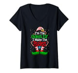 Womens I'm The Oldest Elf I Make The Rules Christmas V-Neck T-Shirt