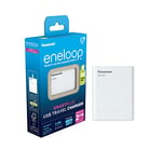 eneloop SmartPlus Travel chargeur USB, pour 1-4 piles rechargeables AA/AAA, 2.25h de temps de charge, 10 fonctions de sécurité