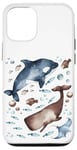 Coque pour iPhone 12/12 Pro Orca Whale Motif For Kids With Ocean Fish Pattern Cute Fishy