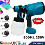 Cordless Fence Wall Paint Sprayer Electric Airless HVLP Spray Gun For Makita 18V