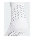 adidas Football GRIP Printed Cushioned Crew Performance Socks, White, Size 9-10, Men