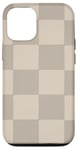 Coque pour iPhone 15 Beige clair classique à carreaux Grand damier Beige Tan