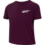 Nike G NK Dry GX SS Studio T-Shirt Fille, Bordeaux, FR : S (Taille Fabricant : S)