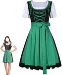 Naisten perinteinen Dirndl-mekko, Oktoberfest, vihreä M