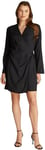 Tommy Hilfiger Women’s Fluid Short Wrap Dress, Black (Black), 12