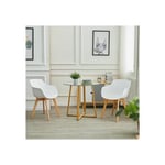 Table à Manger Ronde en Verre avec Pieds en Métal - 80 x 80 x 75 cm - Transparente