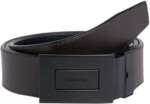 Calvin Klein Ceinture Homme Formal Plaque Réversible, Marron (Ck Black Smooth/Dark Brown Smooth), 110 cm