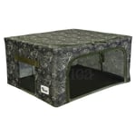 Periea ‘Beau’ Folding Collapsible Stackable Fabric Home Storage Boxes with Steel Frames (Green Paisley, Medium)