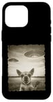 Coque pour iPhone 16 Pro Max Chihuahua Chien Selfie Vieux Téléphone Photo Drôle Observation OVNI