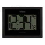 La Crosse Technology 513-54087-INT Horloge Murale numérique Atomique avec température intérieure Noir