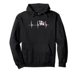 Wild Boar Hunting Razorback Target Heartbeat EKG Pulse Beat Pullover Hoodie