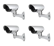 LEOFLA 4 Faux Caméras Extérieure pour Surveillance Lumière LED Clignotant Infrarouge