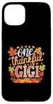 Coque pour iPhone 15 Plus One Thankful Gigi Funny Leaves Automne Thanksgiving