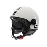 MOMODESIGN - FGTR Classic E2206, Jet Helmet, Casque Ouvert pour Motos et Scooters, pour Hommes et Femmes, White/Black, M