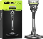 Gillette Labs Rasoir pour homme + 1 recharge de lame de rasoir, avec barre exfoliante, support magnétique de qualité supérieure