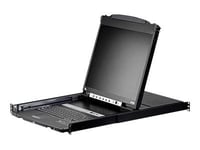 Aten Slideaway Cl5808n - Kvm-Konsol Med Omkopplare För Tangentbord/Video/Mus - 8 Portar - Ps/2, Usb - 19" - Kan Monteras I Rack - 1280 X 1024 @ 75 Hz - 1U