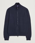 Ralph Lauren Purple Label Cotton/Silk Full Zip Sweater Navy