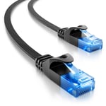 7,5M Cat6 Câble Réseau Plat 1000 Mbit Gigabit Lan - Cat 6 Rj45 Ethernet Câble Patch Câble De Pose Plat - Pour Internet Switch Router Modem Patc Anel - Noir