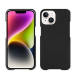 Coque cuir Apple iPhone 15 Plus - Coque arrière - Noir - Cuir lisse - Neuf